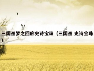 三国杀梦之回廊史诗宝珠（三国杀 史诗宝珠）