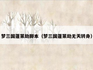 梦三国蓬莱劫脚本（梦三国蓬莱劫无天转身）