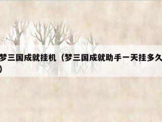 梦三国成就挂机（梦三国成就助手一天挂多久）