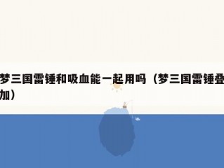 梦三国雷锤和吸血能一起用吗（梦三国雷锤叠加）