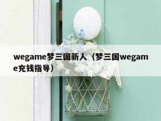 wegame梦三国新人（梦三国wegame充钱指导）