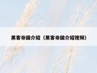 黑客帝国介绍（黑客帝国介绍视频）