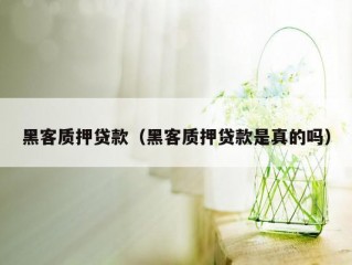 黑客质押贷款（黑客质押贷款是真的吗）