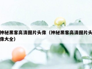 神秘黑客高清图片头像（神秘黑客高清图片头像大全）