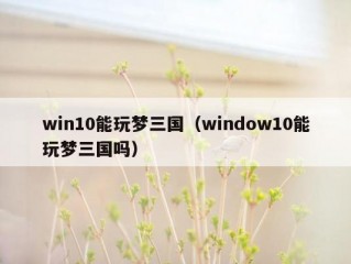 win10能玩梦三国（window10能玩梦三国吗）