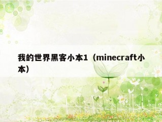 我的世界黑客小本1（minecraft小本）