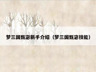 梦三国甄宓新手介绍（梦三国甄宓技能）