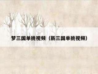 梦三国单挑视频（新三国单挑视频）