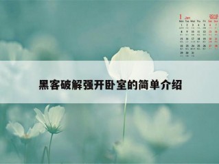 黑客破解强开卧室的简单介绍