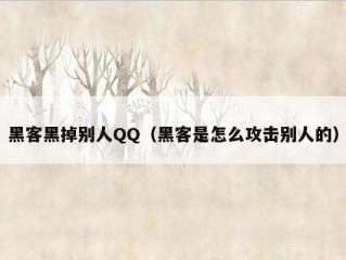 黑客黑掉别人QQ（黑客是怎么攻击别人的）