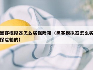 黑客模拟器怎么买保险箱（黑客模拟器怎么买保险箱的）