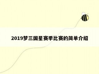 2019梦三国星赛季比赛的简单介绍