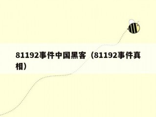 81192事件中国黑客（81192事件真相）