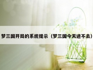 梦三国开局的系统提示（梦三国今天进不去）