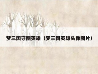 梦三国守图英雄（梦三国英雄头像图片）