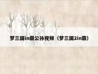 梦三国in霸公孙视频（梦三国2in霸）