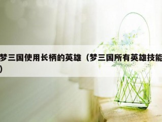 梦三国使用长柄的英雄（梦三国所有英雄技能）