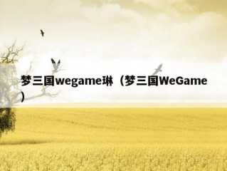 梦三国wegame琳（梦三国WeGame）