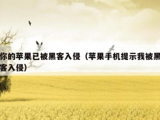 你的苹果已被黑客入侵（苹果手机提示我被黑客入侵）