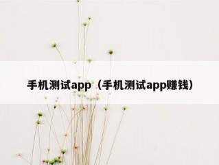 手机测试app（手机测试app赚钱）