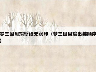 梦三国周瑜壁纸无水印（梦三国周瑜出装顺序）