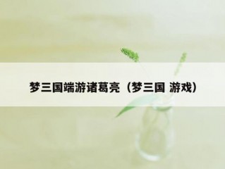 梦三国端游诸葛亮（梦三国 游戏）