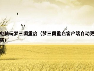 电脑玩梦三国重启（梦三国重启客户端自动更新）