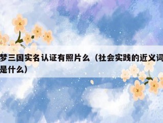 梦三国实名认证有照片么（社会实践的近义词是什么）