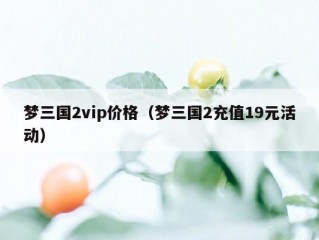 梦三国2vip价格（梦三国2充值19元活动）