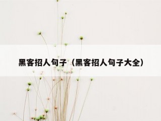 黑客招人句子（黑客招人句子大全）