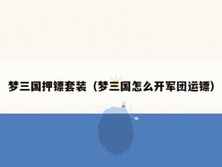 梦三国押镖套装（梦三国怎么开军团运镖）