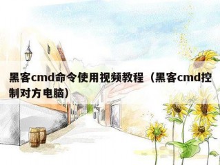 黑客cmd命令使用视频教程（黑客cmd控制对方电脑）