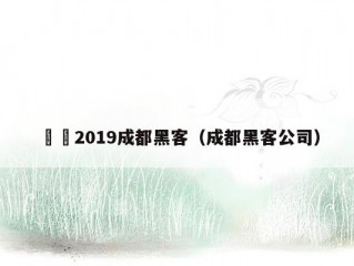 淨網2019成都黑客（成都黑客公司）