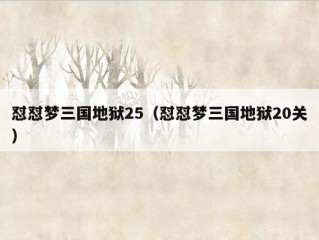 怼怼梦三国地狱25（怼怼梦三国地狱20关）