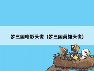 梦三国暗影头像（梦三国英雄头像）