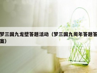 梦三国九龙壁答题活动（梦三国九周年答题答案）