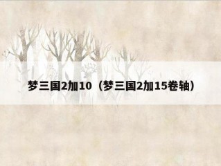 梦三国2加10（梦三国2加15卷轴）