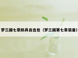 梦三国七章防具自选包（梦三国第七章装备）