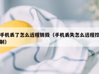 手机丢了怎么远程销毁（手机丢失怎么远程控制）