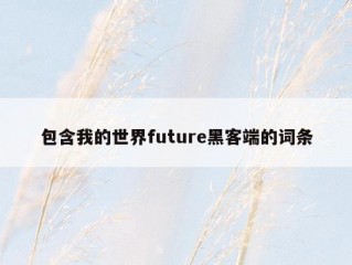 包含我的世界future黑客端的词条