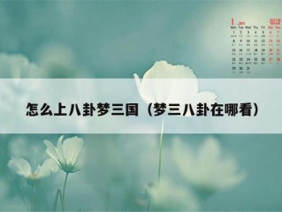 怎么上八卦梦三国（梦三八卦在哪看）