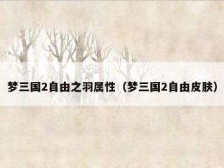 梦三国2自由之羽属性（梦三国2自由皮肤）