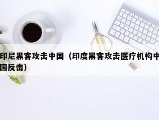 印尼黑客攻击中国（印度黑客攻击医疗机构中国反击）