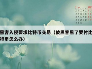 黑客入侵要求比特币交易（被黑客黑了要付比特币怎么办）