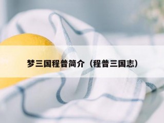 梦三国程普简介（程普三国志）