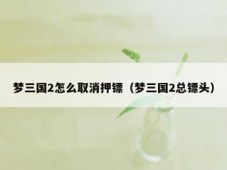 梦三国2怎么取消押镖（梦三国2总镖头）