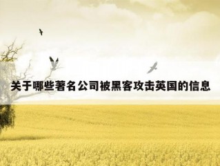 关于哪些著名公司被黑客攻击英国的信息