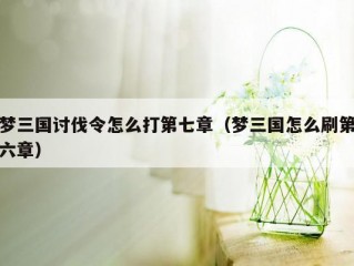 梦三国讨伐令怎么打第七章（梦三国怎么刷第六章）