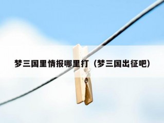 梦三国里情报哪里打（梦三国出征吧）