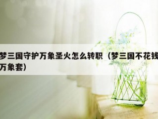 梦三国守护万象圣火怎么转职（梦三国不花钱万象套）